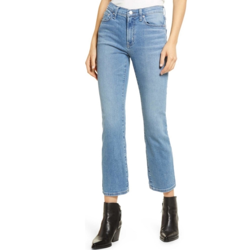 Edwin Nwt Cassia Light Wash Cropped Bootcut Jeans Size 24 Color Journey